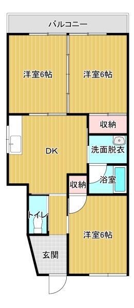 グリーンハイツ(3DK/1階)の間取り写真