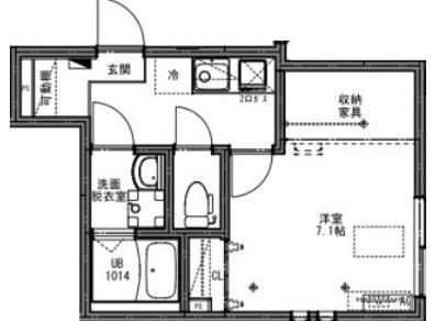 KEIAI RESIDENCE 西八王子IV(1K/1階)の間取り写真
