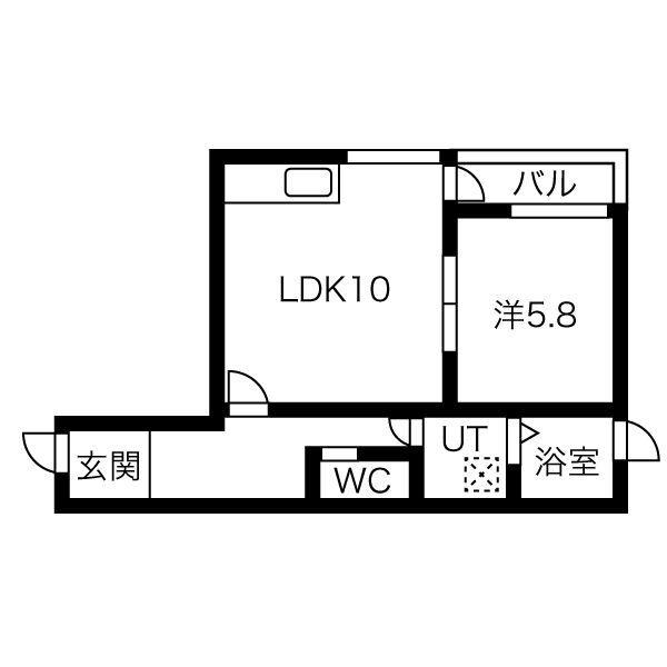 I.RESIDENCE天王寺(1LDK/3階)の間取り写真