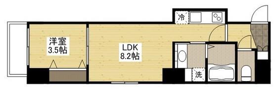 月光広島(1LDK/5階)の間取り写真