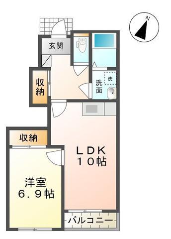 ノアハウス(1LDK/1階)の間取り写真
