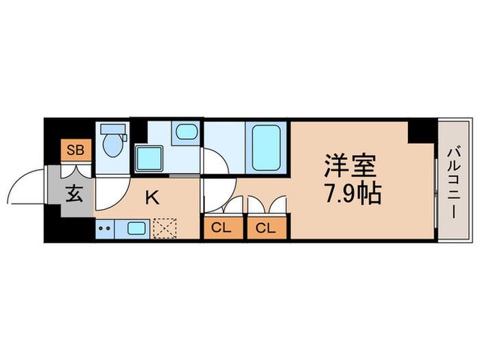 ARKMARK新宿西落合(1K/5階)の間取り写真