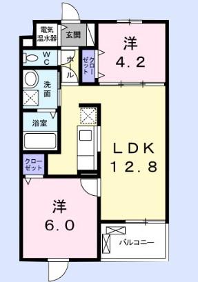 プリマヴェリーナ(2LDK/3階)の間取り写真