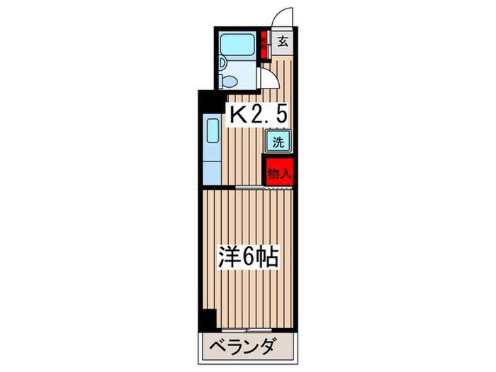 クレストコート小島(1K/2階)の間取り写真