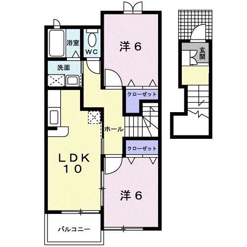 ピーノパストラル5(2LDK/2階)の間取り写真