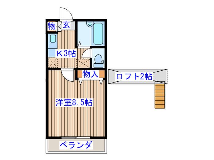 ノーブルファーストK(1K/1階)の間取り写真