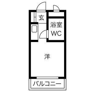 プレアール萱島(1K/2階)の間取り写真