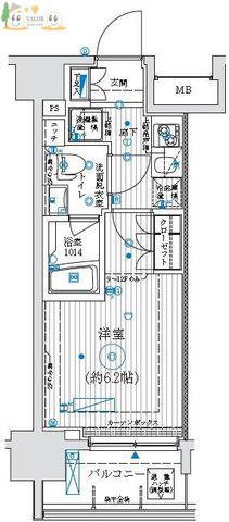 アーリアシティ川崎(1K/6階)の間取り写真