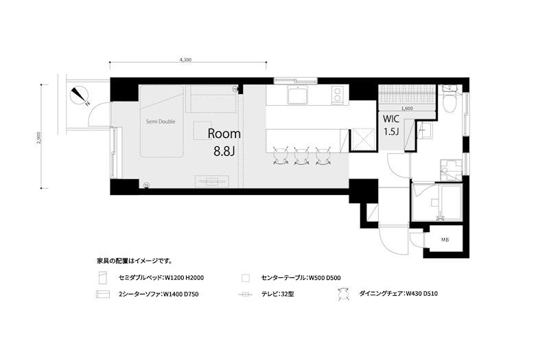 シンエイ赤羽マンション(ワンルーム/2階)の間取り写真