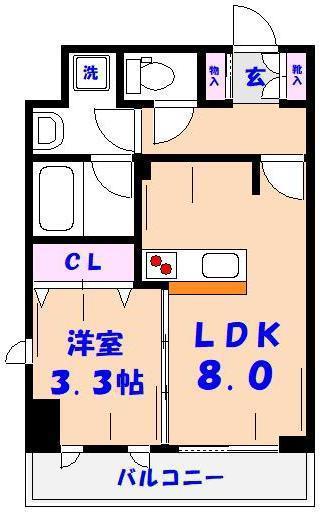 アメニティ市川NEXT(1LDK/4階)の間取り写真