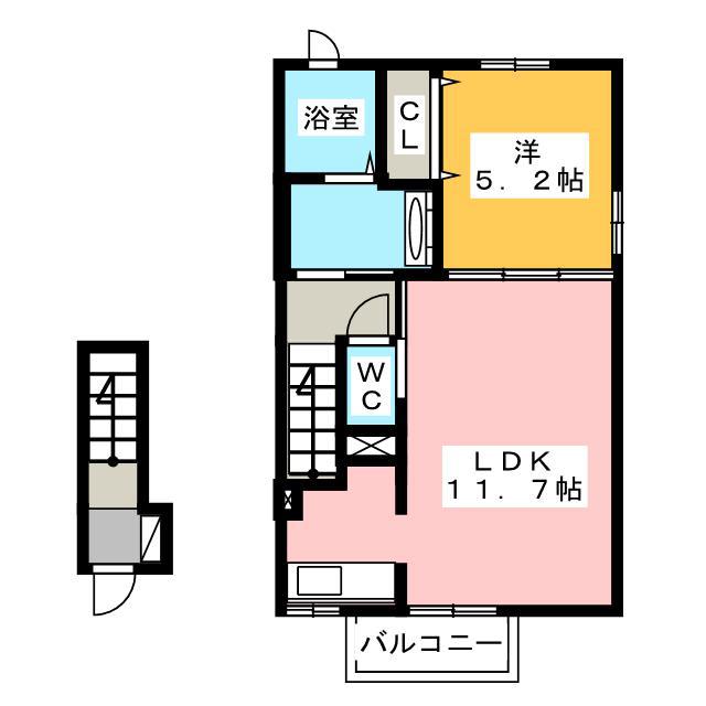 アルヴィータ(1LDK/2階)の間取り写真