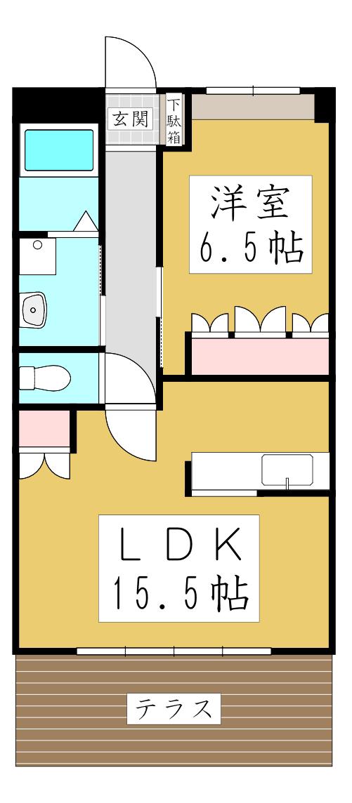 ロイヤルヒルズKOIZUMI(1LDK/1階)の間取り写真