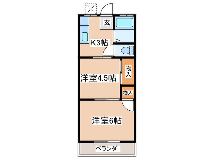 第5ハイツ高橋(2K/2階)の間取り写真
