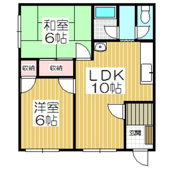 ハイツさとう(2LDK/2階)の間取り写真