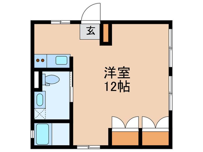 佃島学校共同(ワンルーム/3階)の間取り写真