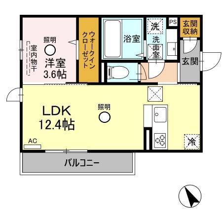 セレブ武蔵塚(1LDK/1階)の間取り写真