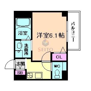 エスリード江坂セントラム(1K/9階)の間取り写真