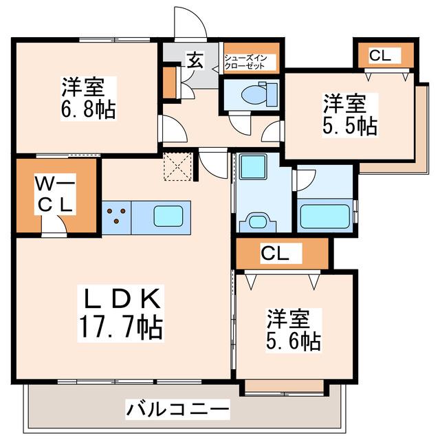 ル・ブノール大江(3LDK/5階)の間取り写真