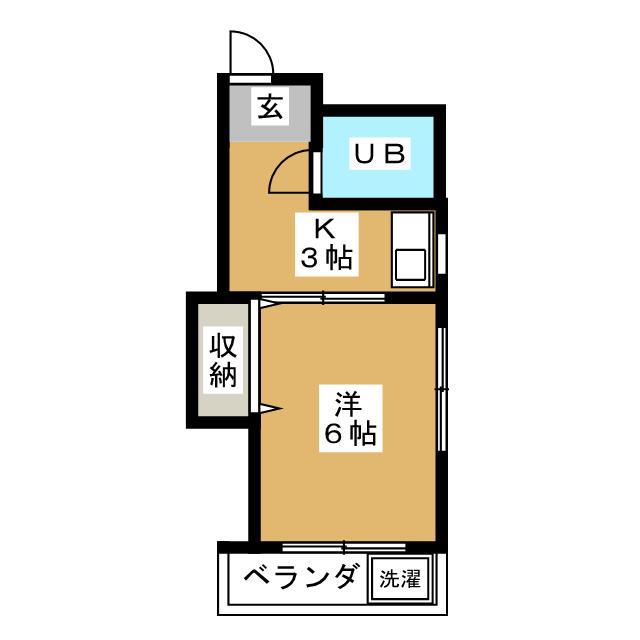 鈴木ハイム(1K/2階)の間取り写真