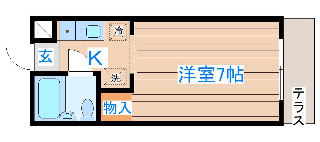 青山コーポIII(1K/1階)の間取り写真