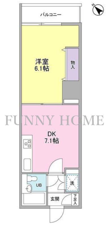 グランドメゾン三軒茶屋(1DK/9階)の間取り写真