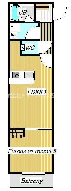 船橋市山野町アパート(1LDK/2階)の間取り写真