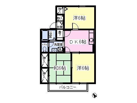 エクレールA(3DK/2階)の間取り写真