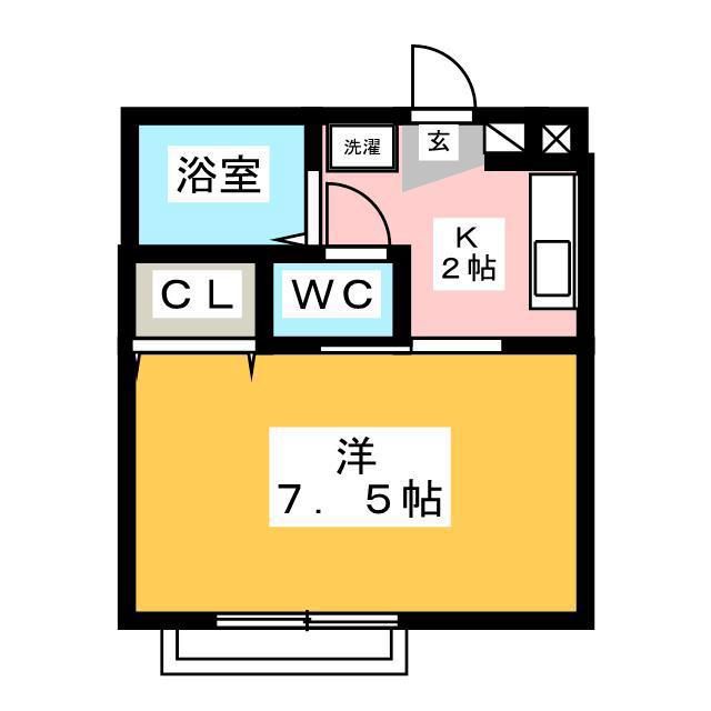サードハイツ(1K/1階)の間取り写真