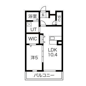 リトリート蓑川(1LDK/1階)の間取り写真
