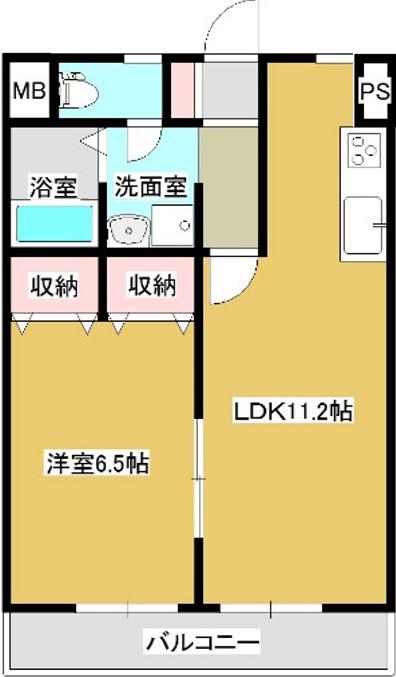 マンションヒロ(1LDK/2階)の間取り写真