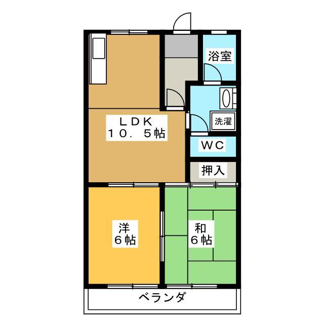 メゾンエイト(2LDK/2階)の間取り写真