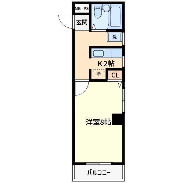 テラス137(1K/4階)の間取り写真