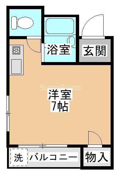 オリエントハイツ(ワンルーム/5階)の間取り写真