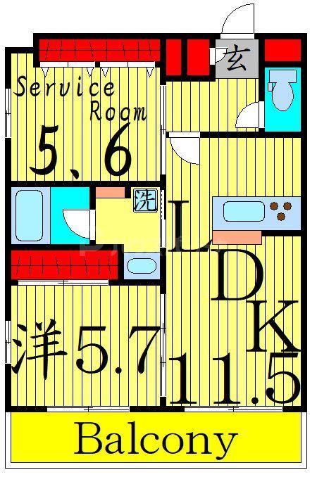 フロントコート両国(1SLDK/7階)の間取り写真