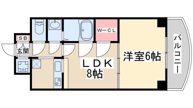 ノルデンタワー新大阪アネックスA棟(1LDK/15階)の間取り写真