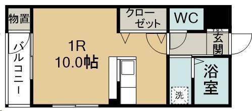 F ネット 21(ワンルーム/1階)の間取り写真
