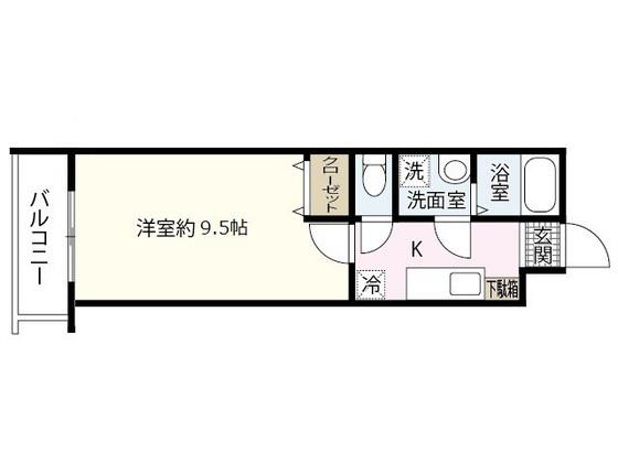 デルタ幟町(1K/3階)の間取り写真