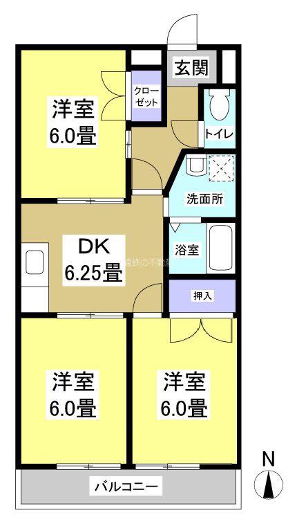 サンレイク和泉(3DK/4階)の間取り写真