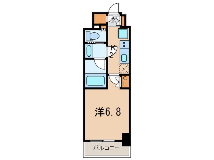 ザ・パークハビオ西大井(1K/4階)の間取り写真