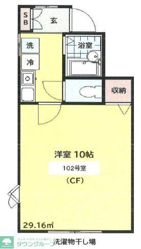 カミングホ-ム1番館(1K/1階)の間取り写真