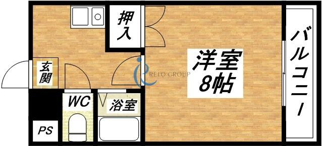 クラトン平野(1K/2階)の間取り写真