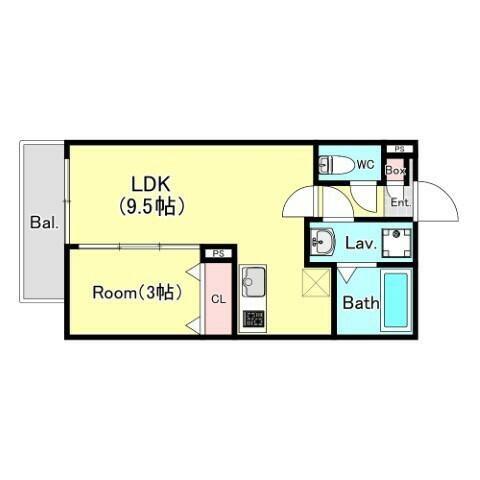 ジーメゾン春日部上蛭田(1LDK/1階)の間取り写真