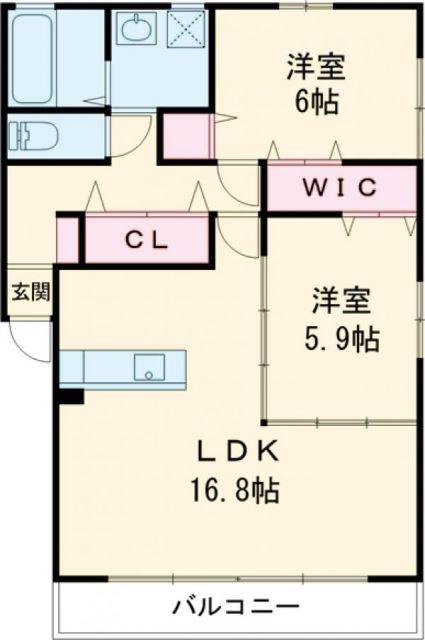 MAS2013A(2LDK/2階)の間取り写真