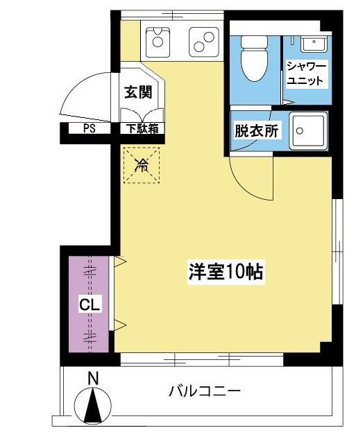 西ヶ原マンション(ワンルーム/2階)の間取り写真