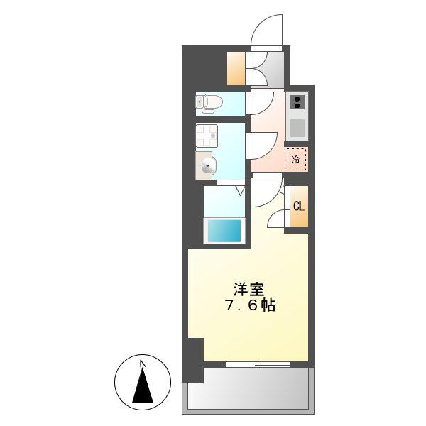 S-RESIDENCE葵(1K/13階)の間取り写真