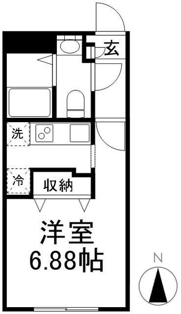 BRANCHE 中野富士見町(1K/1階)の間取り写真
