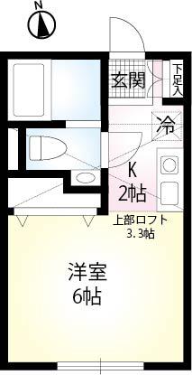 ヴェラハイツ磯子壱番館(1K/2階)の間取り写真