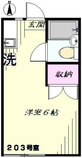 パールハイツ(ワンルーム/2階)の間取り写真