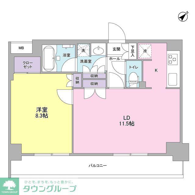 プラース千代田富士見(1LDK/6階)の間取り写真