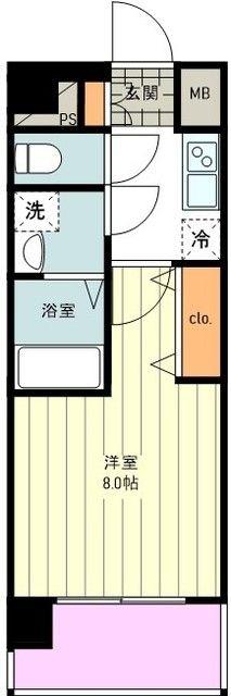 エステムコート東京八王子(1K/11階)の間取り写真